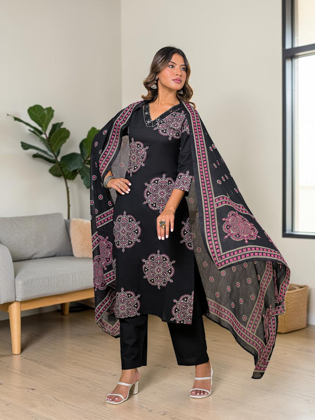 Leher Cotton Kurta Set