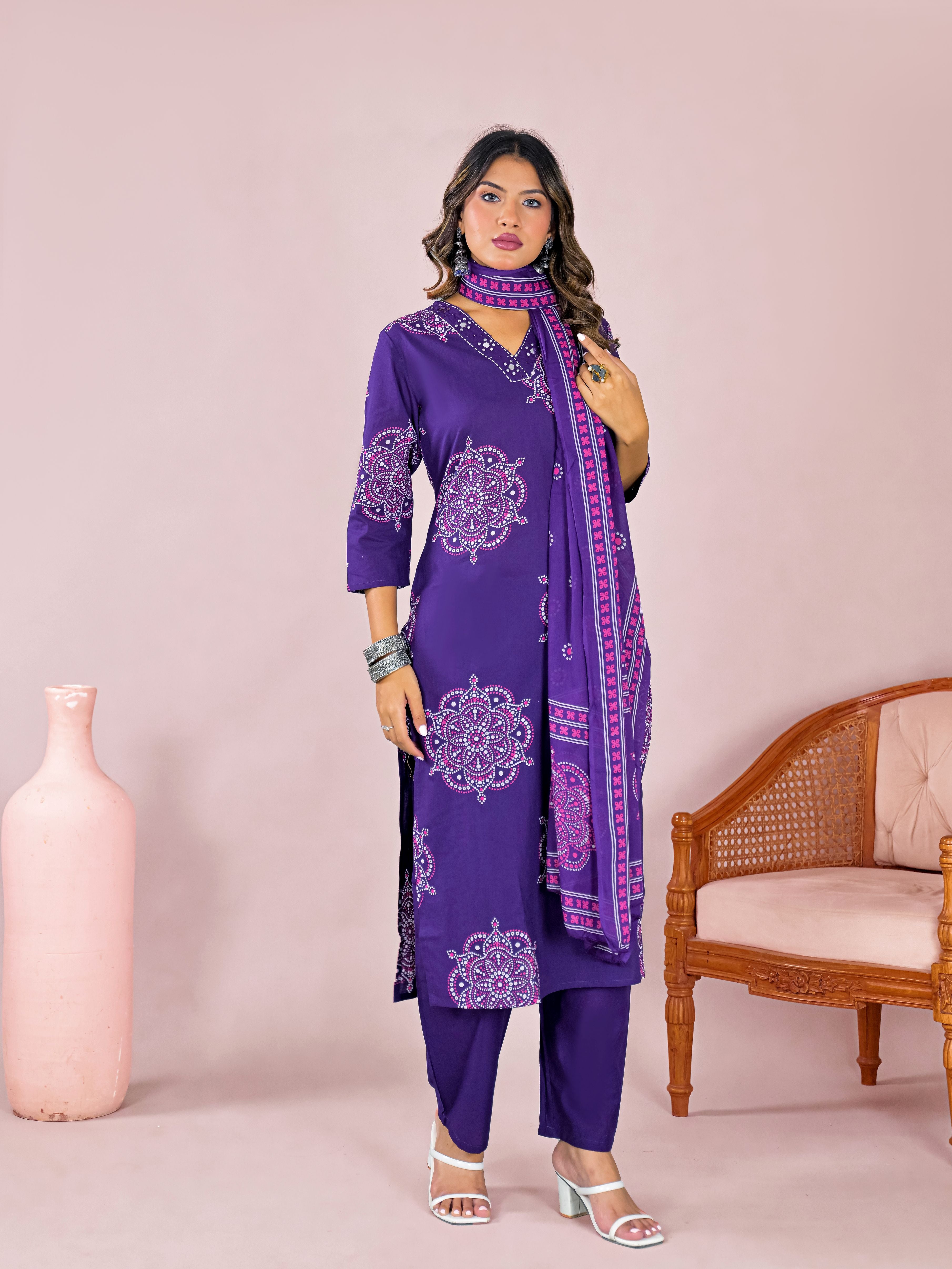 Leher Cotton Kurta Set