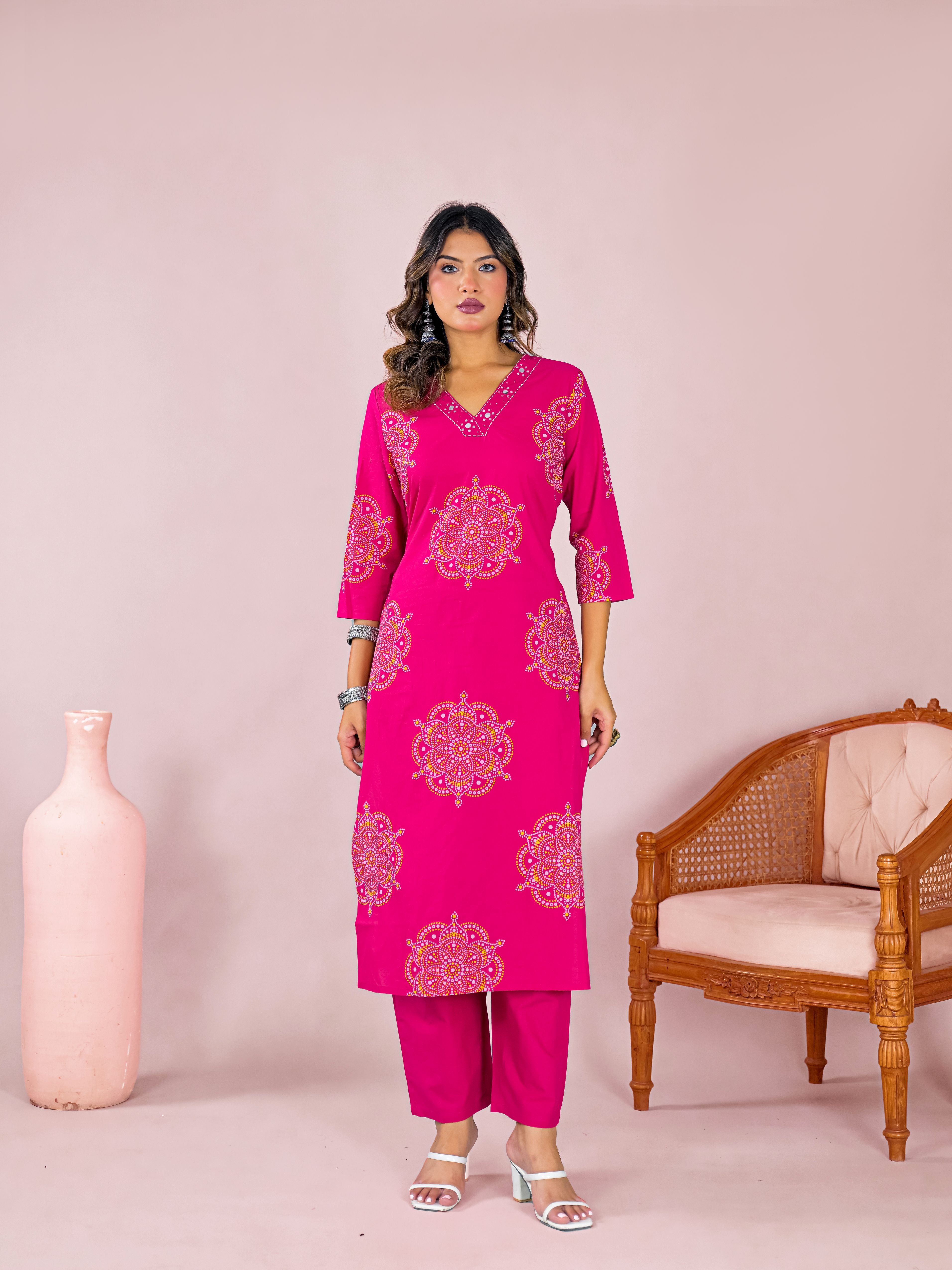 Leher Cotton Kurta Set