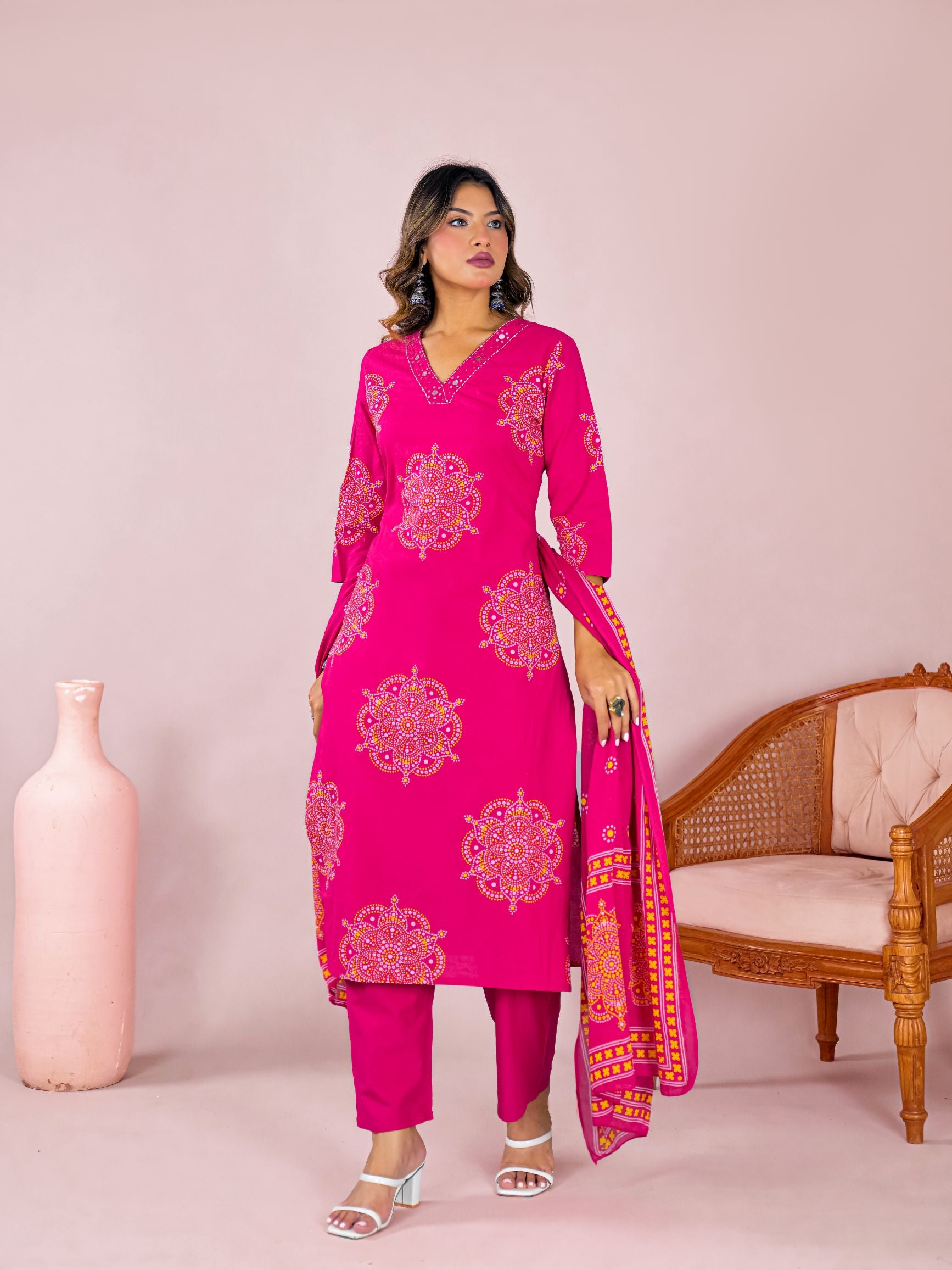 Leher Cotton Kurta Set