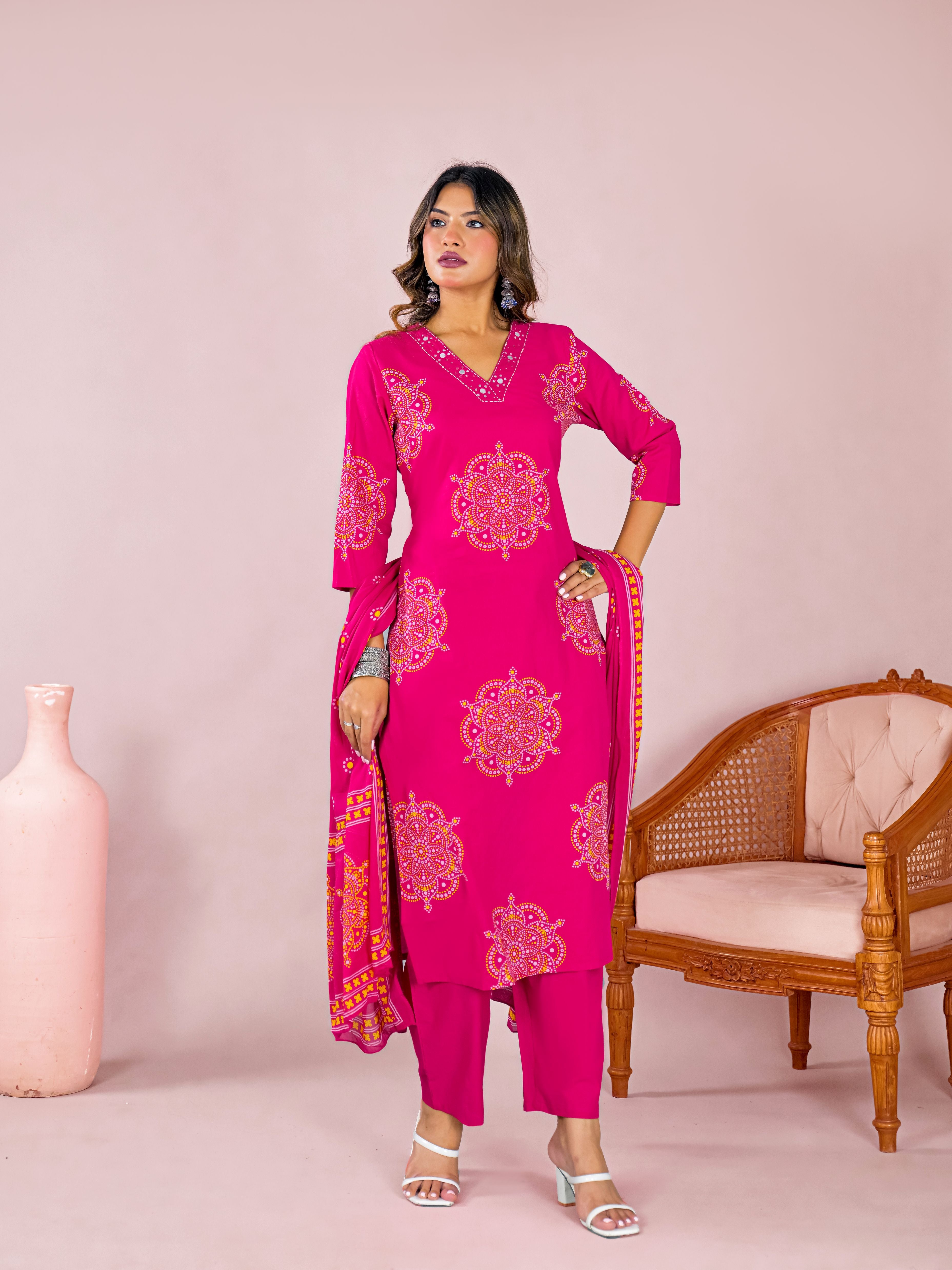 Leher Cotton Kurta Set