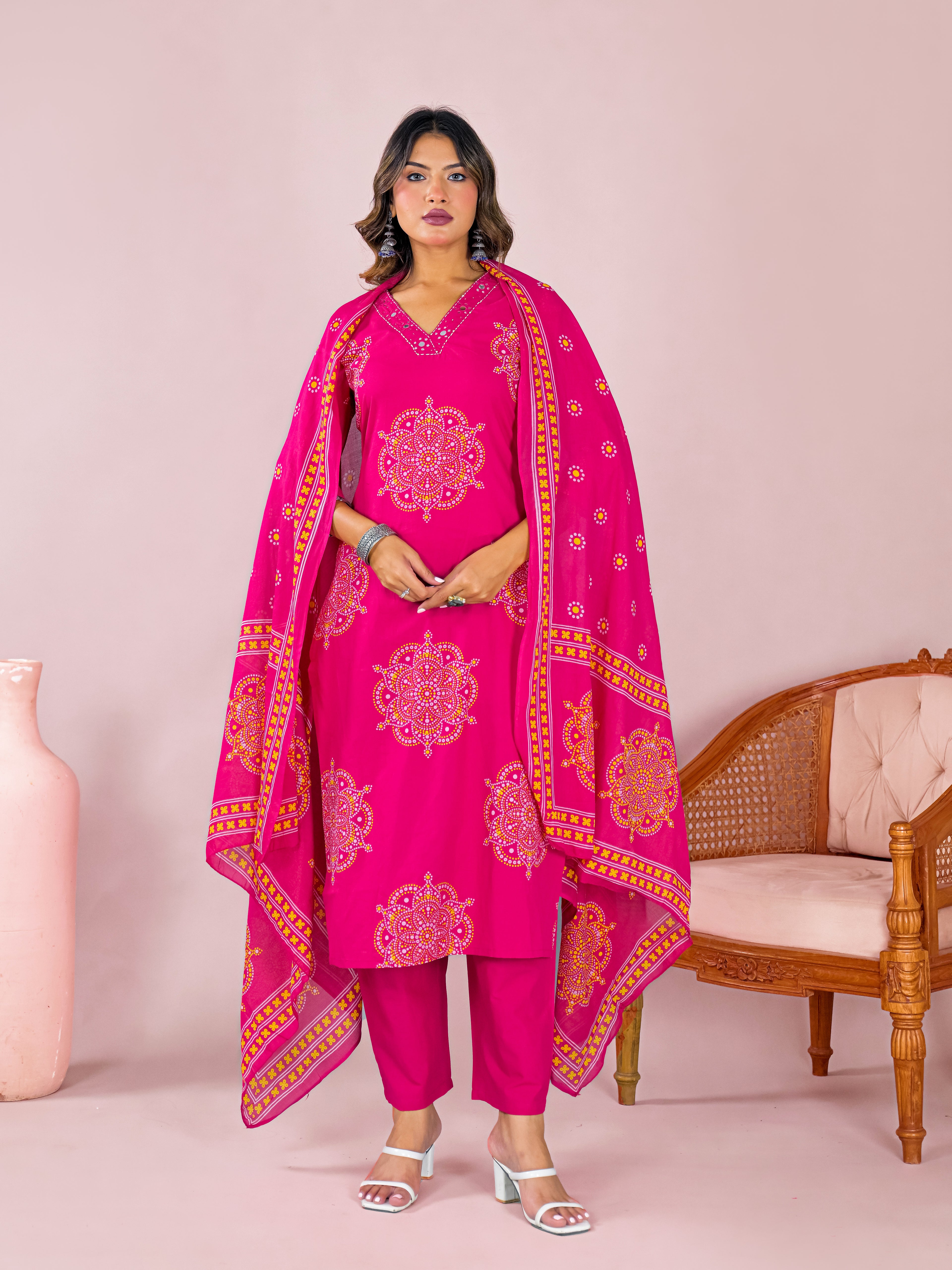 Leher Cotton Kurta Set