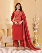 Kanak Bandhej Cotton Kurta Set