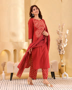 Kanak Bandhej Cotton Kurta Set
