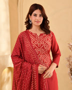 Kanak Bandhej Cotton Kurta Set