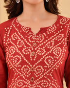 Kanak Bandhej Cotton Kurta Set