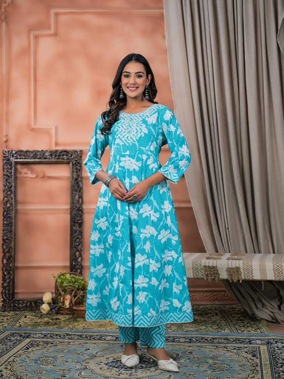 Neelaya Printed Premium Cotton Kurta Set