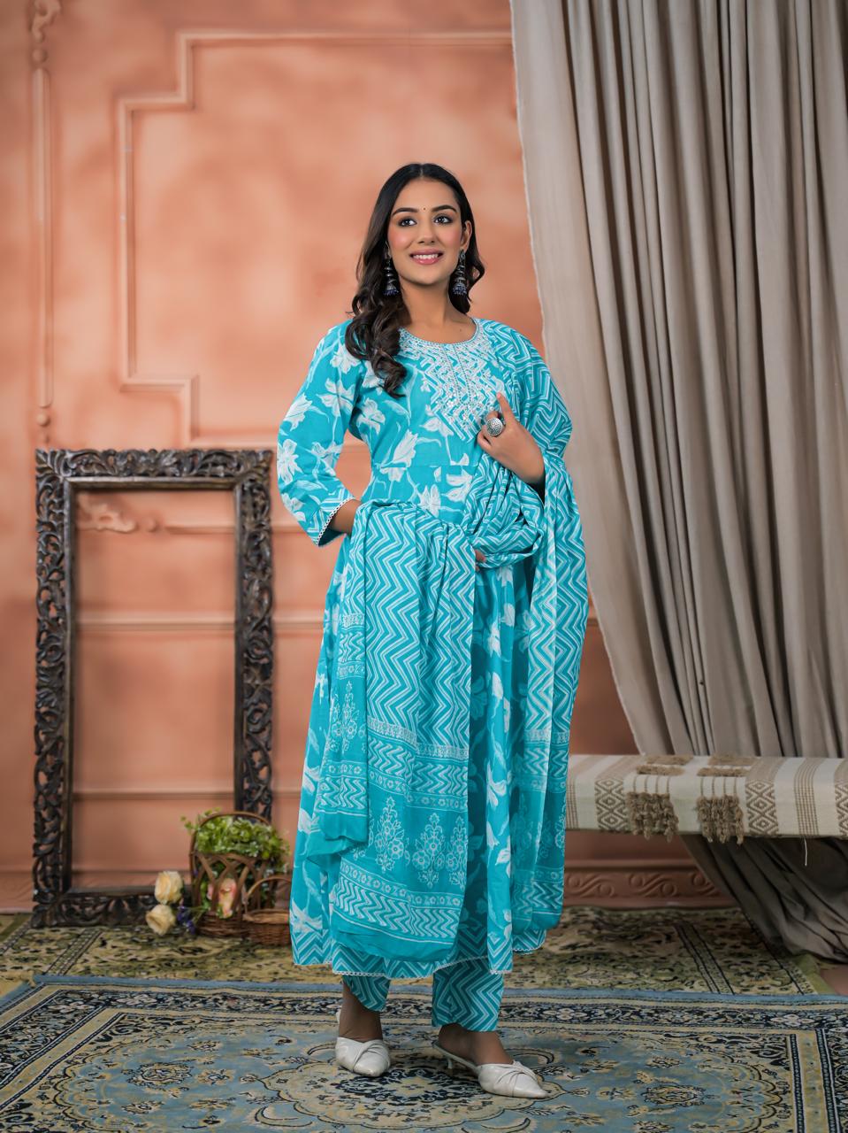 Neelaya Printed Premium Cotton Kurta Set