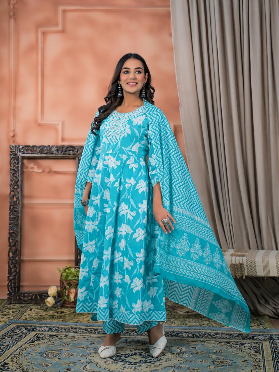 Neelaya Printed Premium Cotton Kurta Set