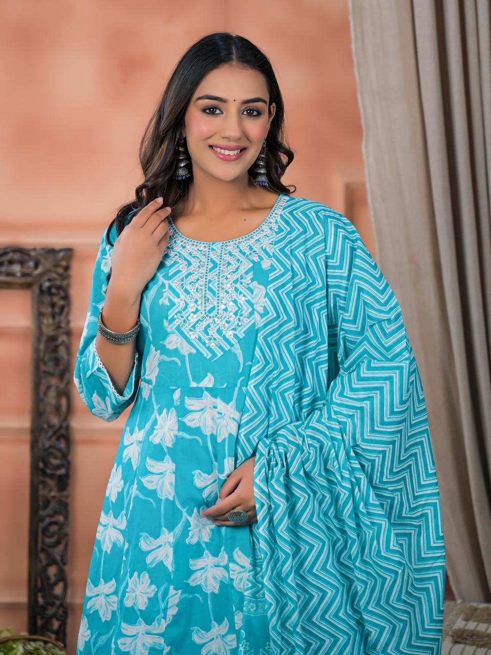 Neelaya Printed Premium Cotton Kurta Set