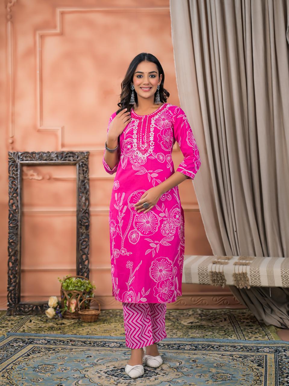 Pankhuri Printed Premium Cotton Kurta Set