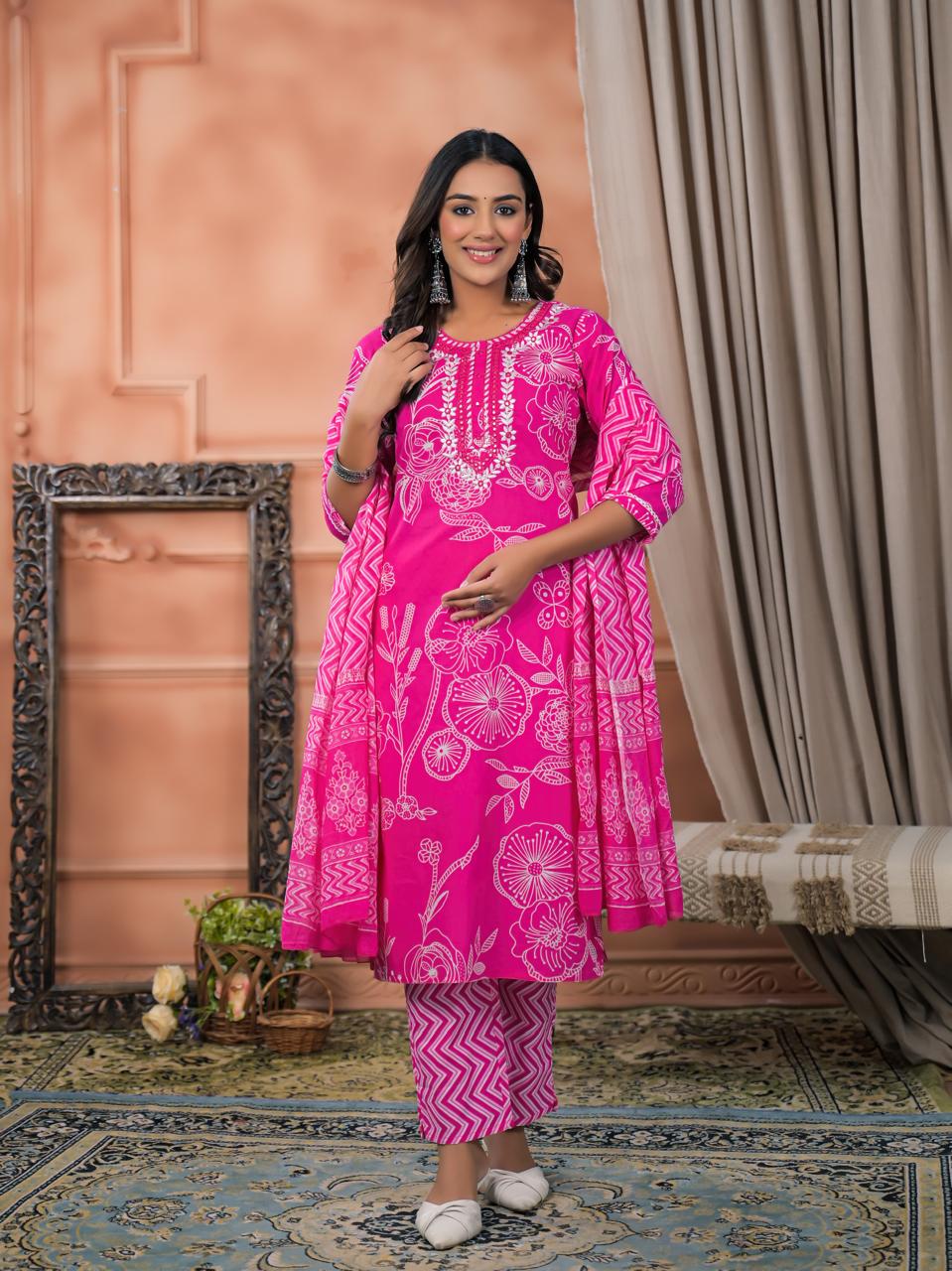 Pankhuri Printed Premium Cotton Kurta Set