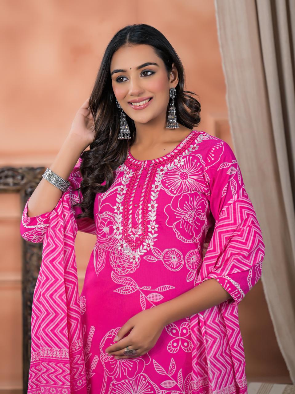 Pankhuri Printed Premium Cotton Kurta Set