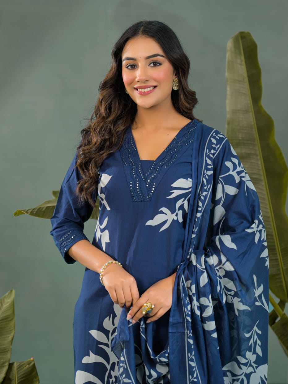Noor Printed Premium Cotton Kurta Set