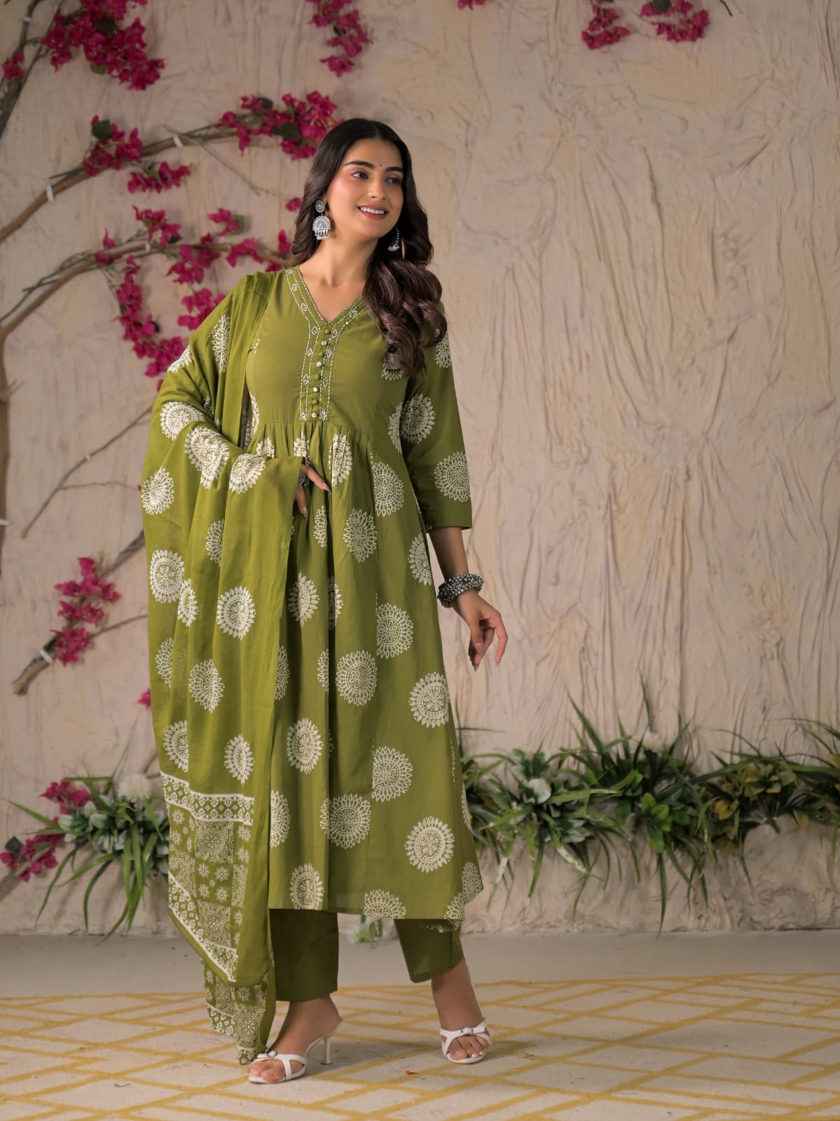 Adaa Premium Printed Cotton Kurta Set
