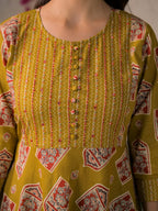 Devika Premium Temple Print Cotton Kurta Set