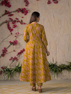 Devika Premium Temple Print Cotton Kurta Set