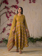 Devika Premium Temple Print Cotton Kurta Set