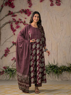 Devika Premium Temple Print Cotton Kurta Set