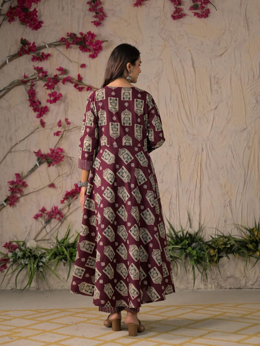 Devika Premium Temple Print Cotton Kurta Set