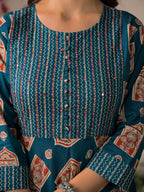 Devika Premium Temple Print Cotton Kurta Set