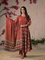 Devika Premium Temple Print Cotton Kurta Set