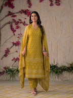 Gulabo Premium Bandhej Cotton Kurta Set