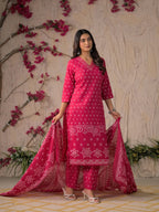 Gulabo Premium Bandhej Cotton Kurta Set