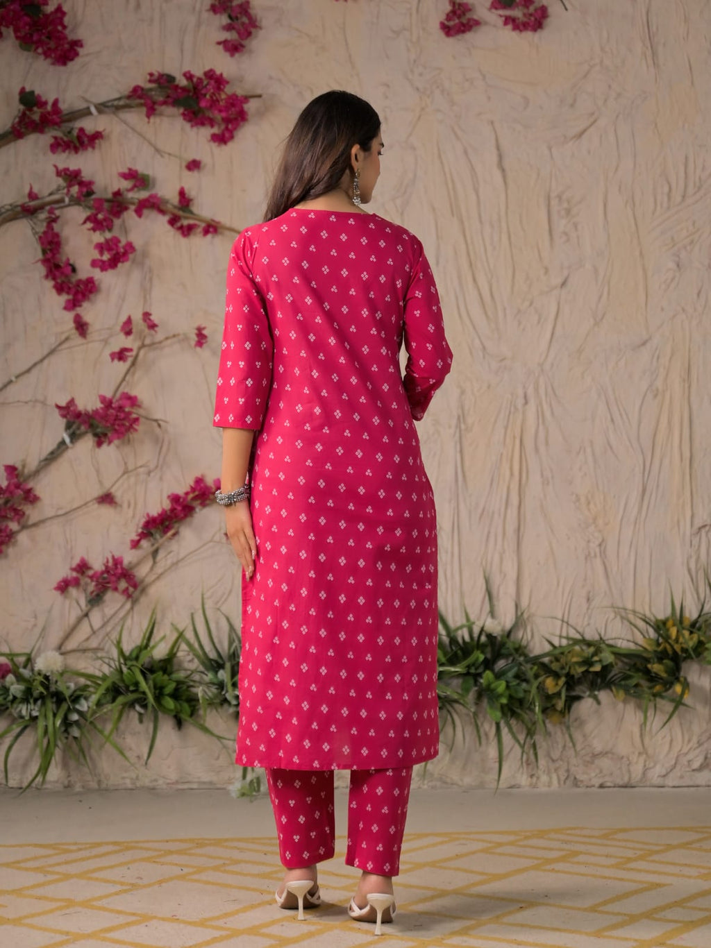 Gulabo Premium Bandhej Cotton Kurta Set