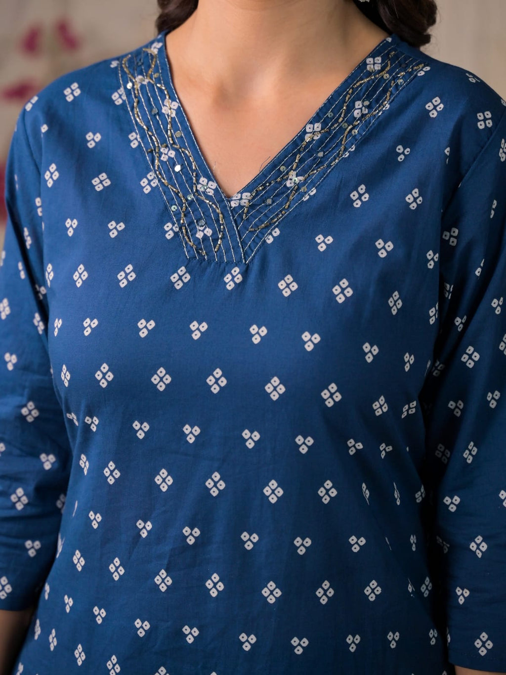 Gulabo Premium Bandhej Cotton Kurta Set