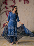 Gulabo Premium Bandhej Cotton Kurta Set