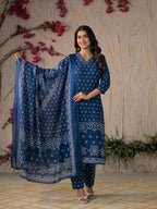 Gulabo Premium Bandhej Cotton Kurta Set