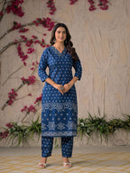 Gulabo Premium Bandhej Cotton Kurta Set