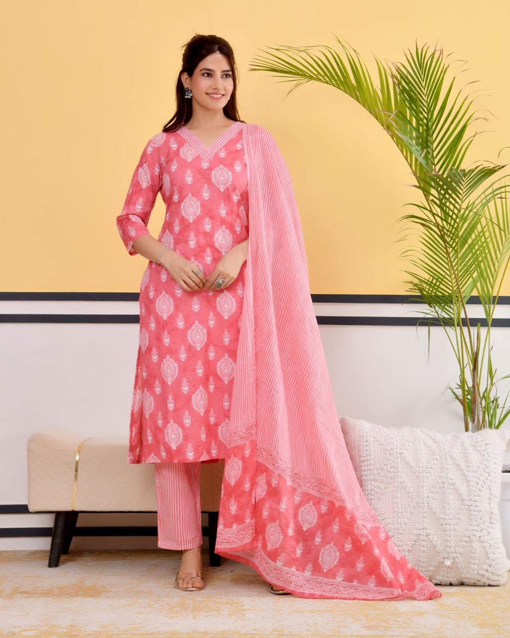 Chhaap Cotton Kurta Set