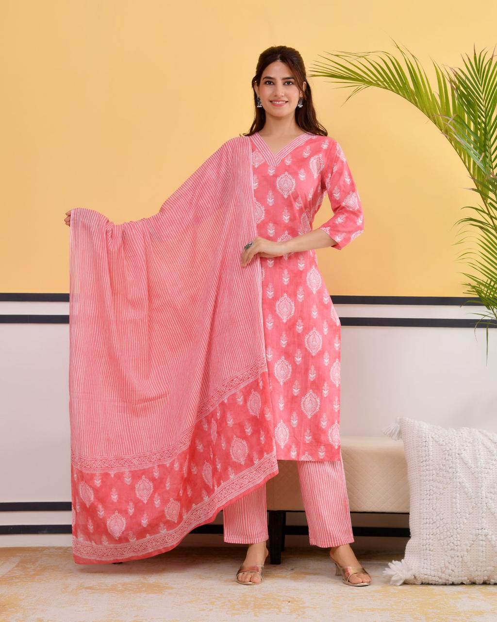 Chhaap Cotton Kurta Set