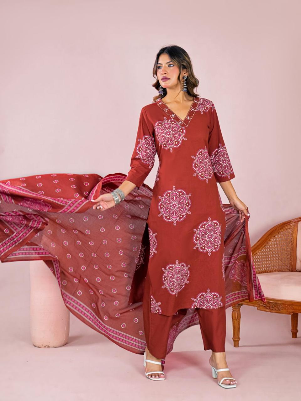 Leher Cotton Kurta Set